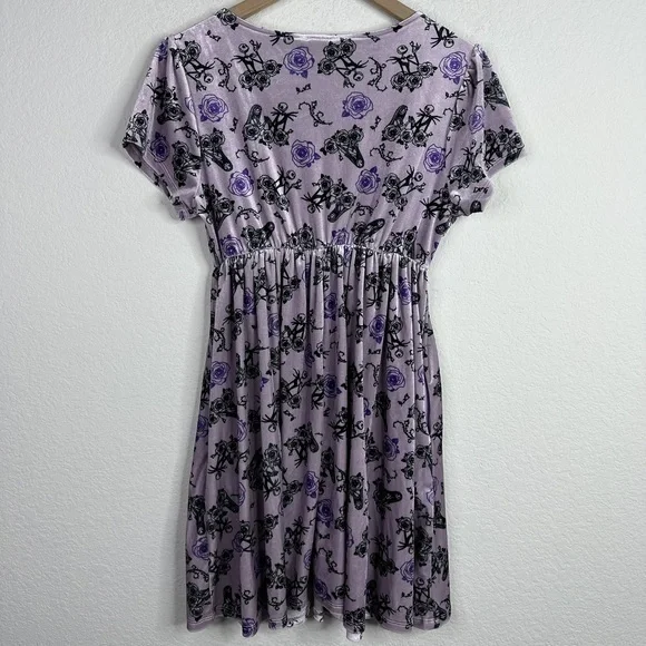 Disney Her Universe‎ Night Before Christmas Dress Womens S/M Purple Velour Mini - Picture 2 of 7